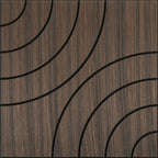 Acoustic Sound Absorbing 3D Wood Slat Self-Adhesive Peel and Stick Wall Panels Set of 4 for Interior Noise Reduction