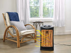 Portable Electric Heater with Adjustable Thermostat, Infrared Quartz Tower for Indoor Use, 2 Heat Settings, Black