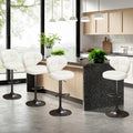 Bar Stools Set of 4, Adjustable Swivel Counter Height Chairs with Backrest and Footrest, Faux Leather Bar Chairs for Kitchen
