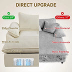 Beige Oversized Chaise Lounge Chair