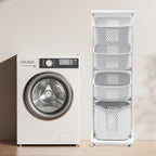 2/4 Tier Laundry Basket Rolling Cart Removable Storage Buckets