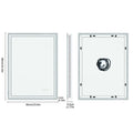 LED Light Bathroom Mirror Illuminated Wall Mounted Vanity Makeup Anti-Fog Rectangle 3 Colors Touch Light