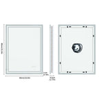 LED Light Bathroom Mirror Illuminated Wall Mounted Vanity Makeup Anti-Fog Rectangle 3 Colors Touch Light