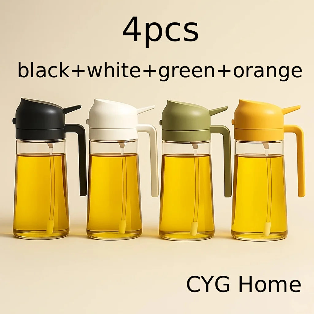 – 15.89oz, Dual-Use Spray & Pour, Drip-Proof, for Air Fryer, Olive Oil, Soy Sauce,