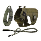 Tactical Dog Harness Collar Leash Molle Pouches For Medium Large Dogs