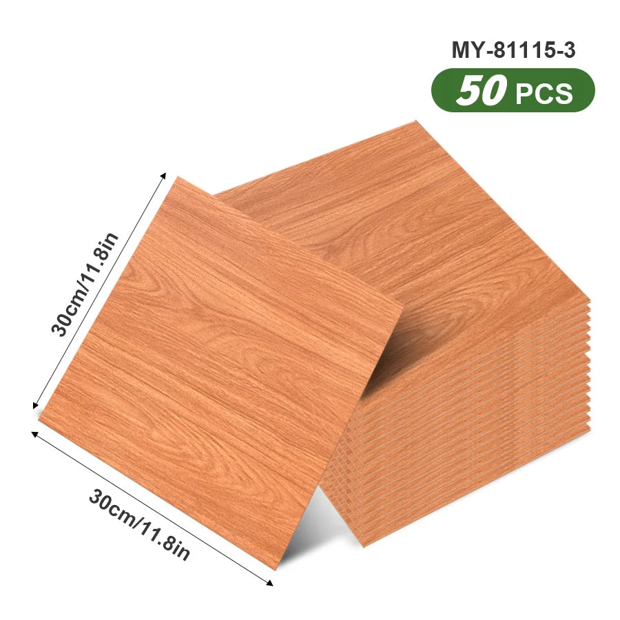 50pcs SXP Floor Sticker Peel and Stick 11.81x11.81in Self adhesive Wall Stickers Easy DIY 1.5mm thick Applies to any indoor