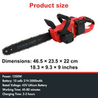 Cordless 42V 1350W Brushless Two Batteries 3 Chains 2 Chargers for Chainsaw