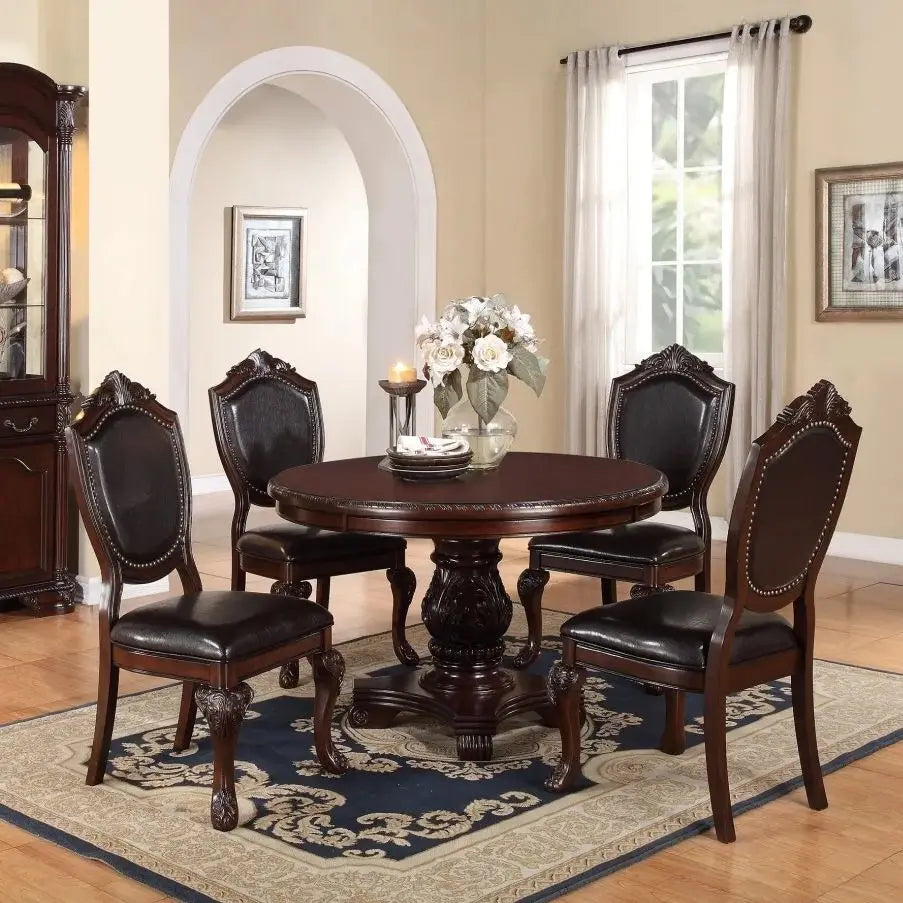 5pc Dining Set with 1 Classic Dining Table & 4x Side Chairs,