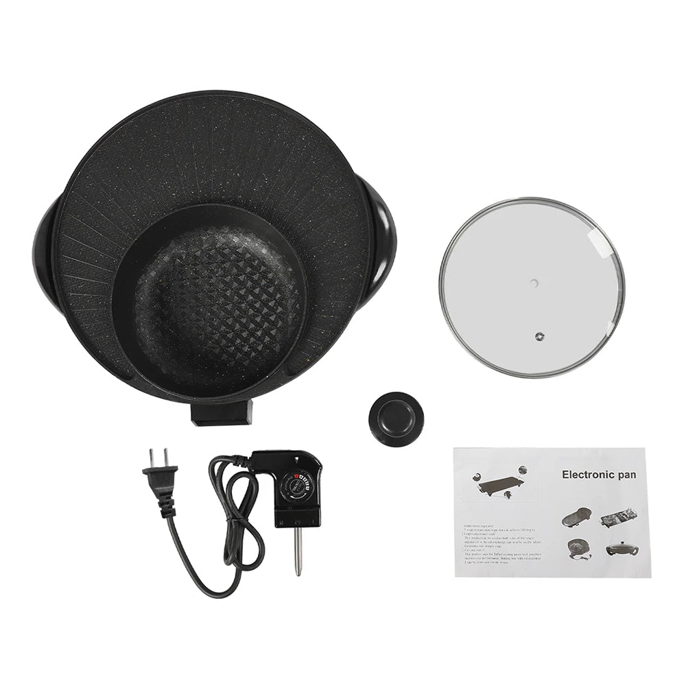 5-Gear Electric Hot Pot with Frying Pan, 1350w