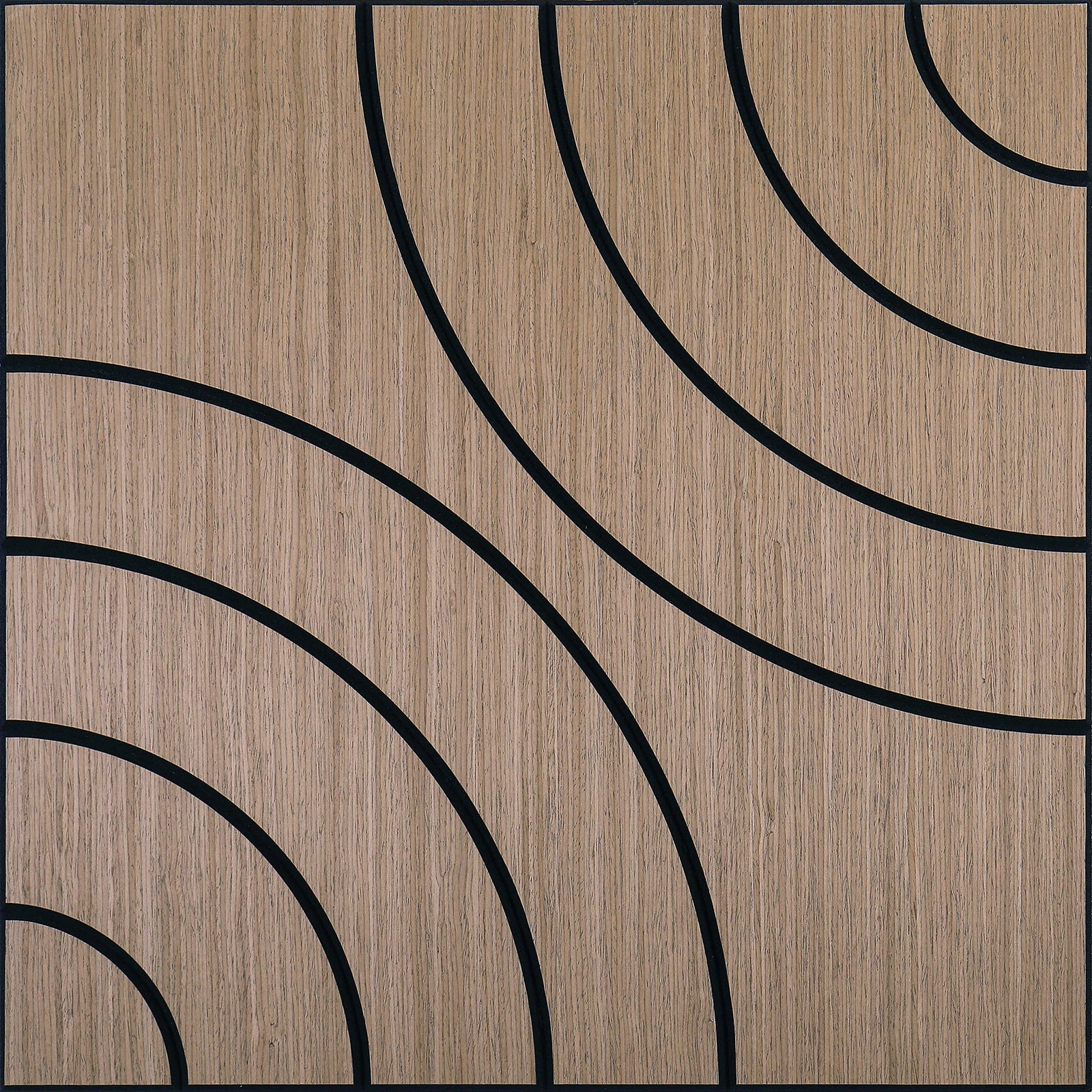 Acoustic Sound Absorbing 3D Wood Slat Self-Adhesive Peel and Stick Wall Panels Set of 4 for Interior Noise Reduction