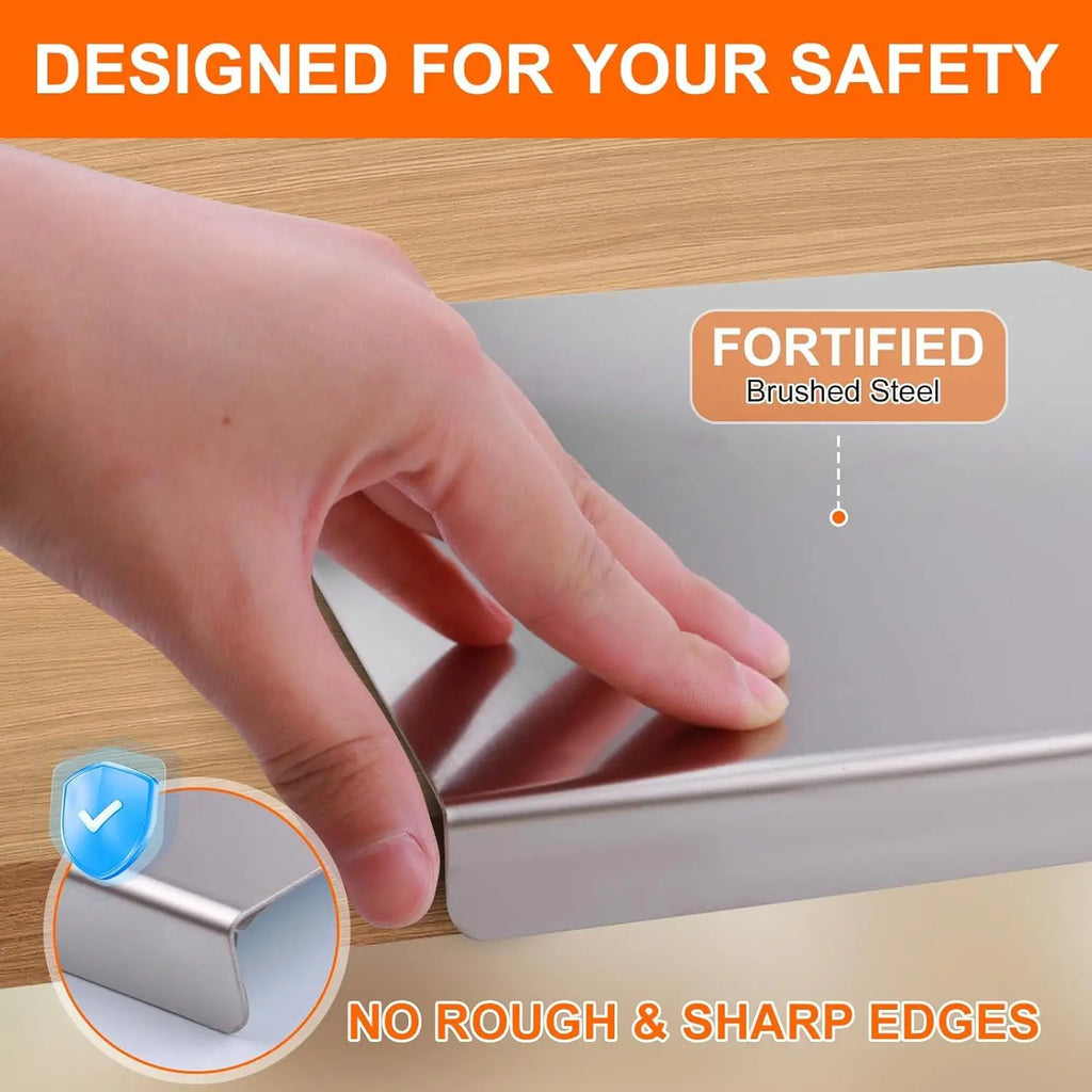 Large Stainless Steel Cutting Board 304 with Lid And Non-Slip Pad
