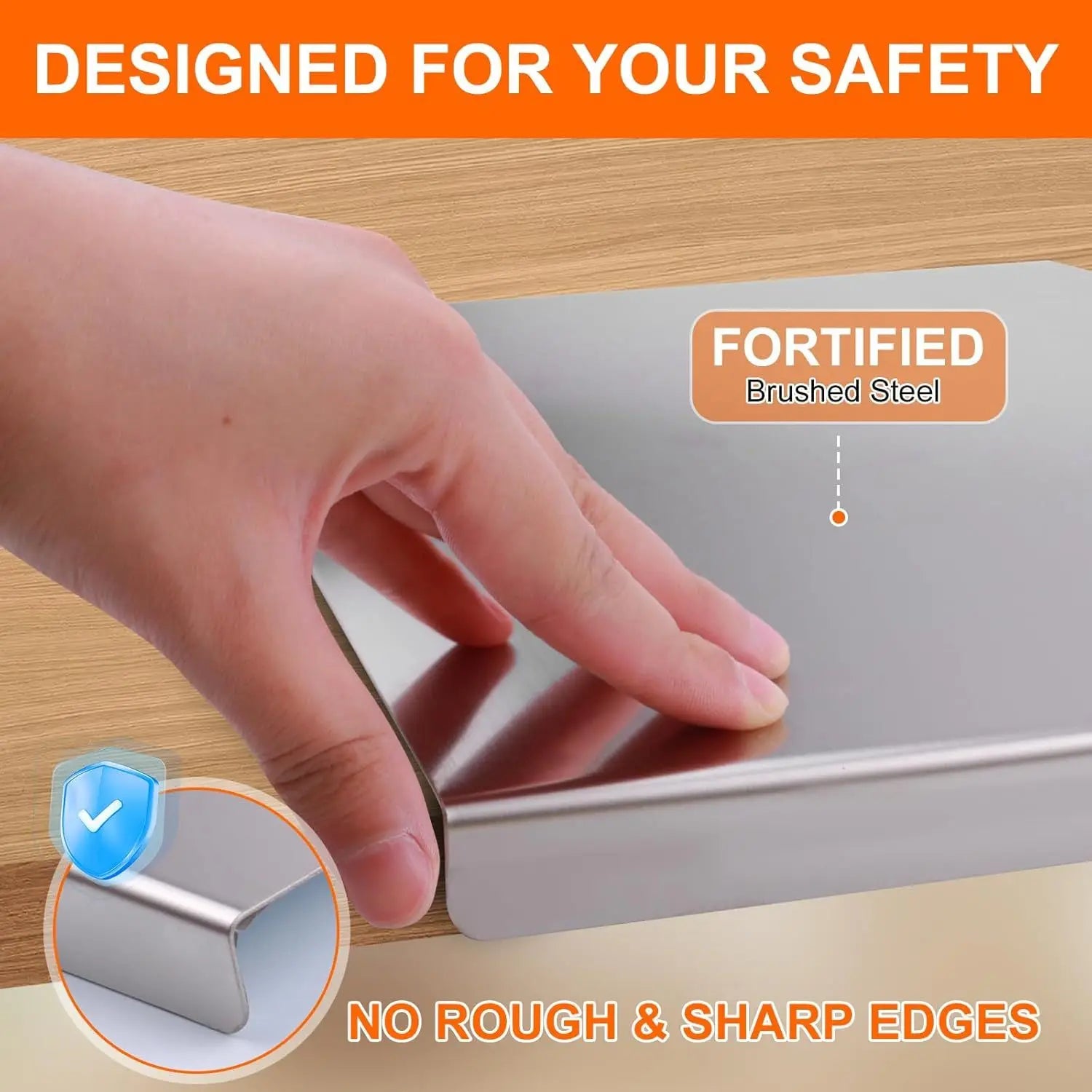 Large Stainless Steel Cutting Board 304 with Lid And Non-Slip Pad