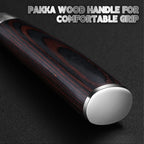 Bread Knife Serrated Design Laser Damascus Wood Handle Slicing Chef Knive