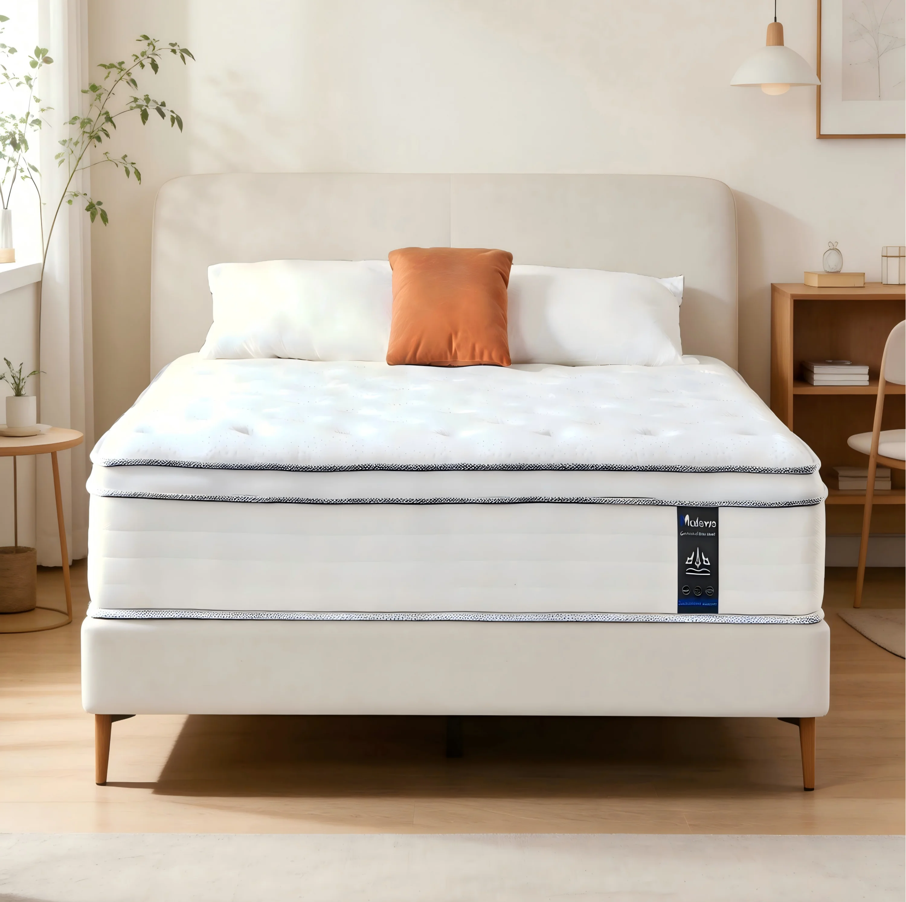 12\10\14 Inch Queen and King Full Size Hybrid Mattresses in a Box | Medium Firm Memory Foam and Individual Pocket Springs