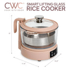3L Glass Low Carb Rice Cooker-Makes 6 Cups Cooked