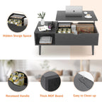 Lift Top Coffee Tables For Living Room 39.37"x19.7" Desk Tea Wood Dining Tables Adjustable Storage Shelf Easy Lift Or Lower