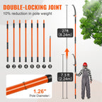 Manual Pole Saw Extendable Tree Pruner with Lightweight Aluminum Alloy Handle