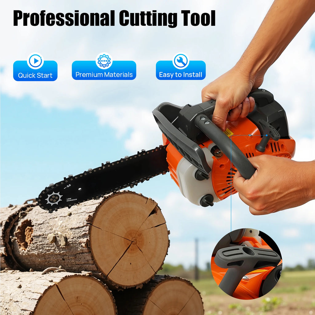 25.4cc Top Handle Chainsaw, 2-Stroke Engine