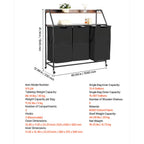 Metal Frame Freestanding Storage Organizer Baskets for Dirty Clothes