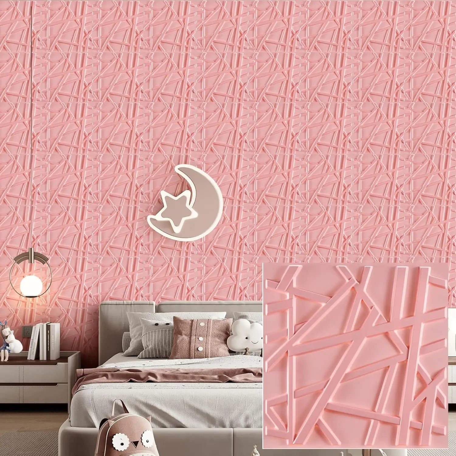 30 pack 3D wall panel. PVC flower textured wall panels. 11.8x11.8 Double-Sided Tape.
