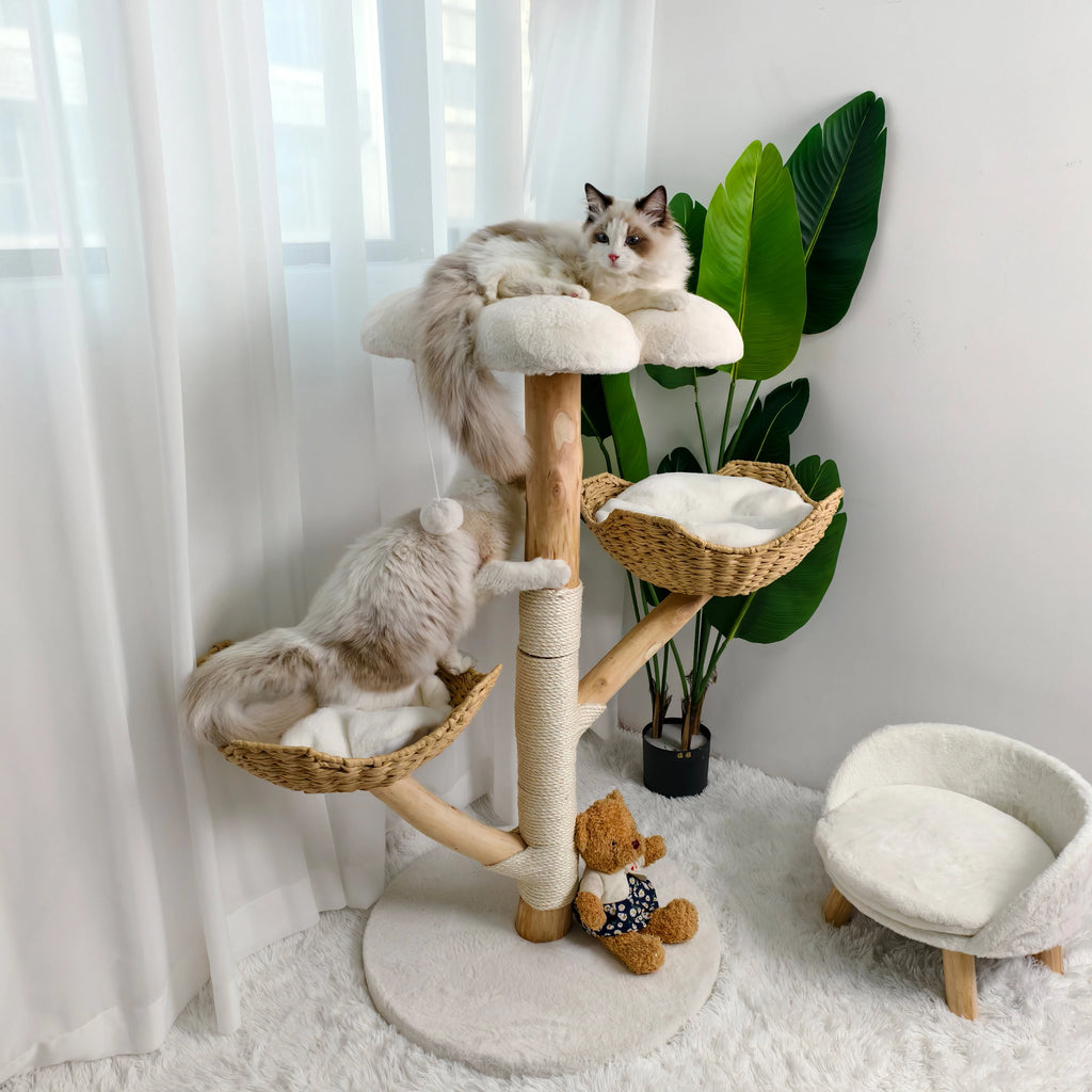 Modern Cat Tree Activity Tower with Plush Cushion