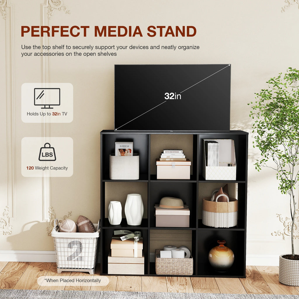 9 Cube Storage Organizer Wooden Shelf Bookcase