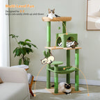 Cactus Cat Tree Tower with Plush Hammock