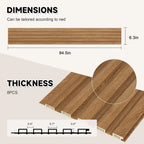 8-Pack 3D WPC Wood Wall Panels, Acoustic Interior Decor for Living Room and Bedroom in Golden Oak, 95x6 Inches