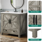 30" Farmhouse Bathroom Vanity with Sink Combo,