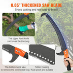 7.3-27 ft Extendable Pole Saw 8 Fiberglass Handles Steel Blade Scissors Tree Pruner for Palms Shrubs