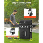 4-Burner Propane Gas Grill with Side Burner, 425 Sq. In.