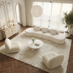 130” Boneless Sectional Modern Curved Sofa Comfy Cloud Couch