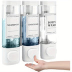 Wall-mounted Soap Dispenser, Shower Gel Dispenser, 3-in-1 Shampoo and Conditioner Dispenser