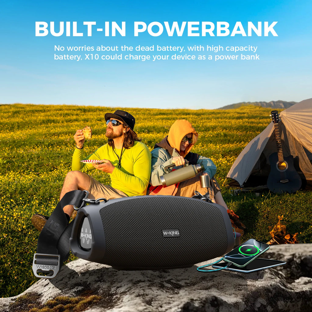 70W Portable Loud Bluetooth Speakers with Wireless Microphone,