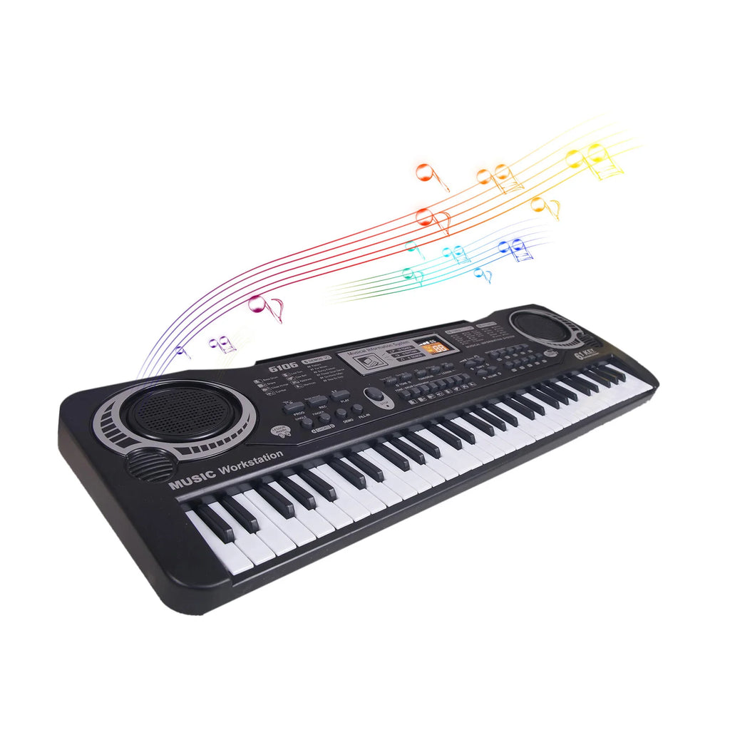 61 Keys Black Digital Music Electronic Keyboard Electric Piano Kids
