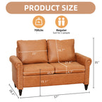 57" Upholstered 2Seat Sofa Couches with Solid Wood Legs Suitable for LivingRoom