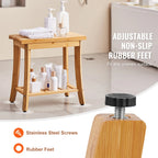 Bamboo Shower Bench 19.1x11.3x18.3 in Waterproof