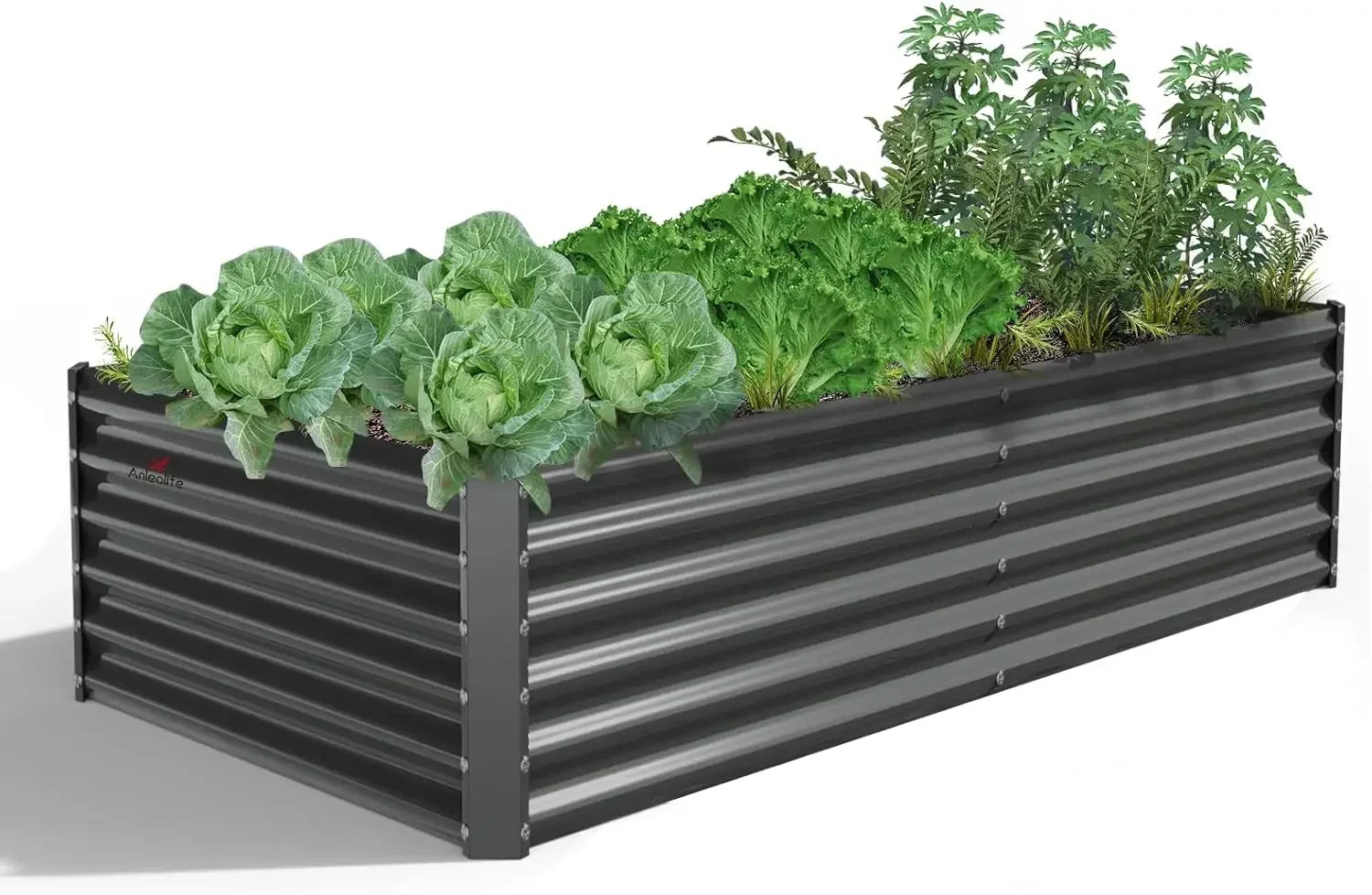 6X3X1.5 ft Rectangular Metal Planter Box for Planting Vegetables Flowers Herb,