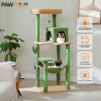 Cactus Cat Tree Tower with Plush Hammock