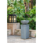 35.5" Polyresin Gray Zen Bowl Water Fountain,