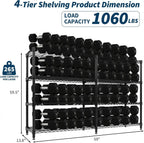 Heavy Duty Metal Shelving Unit 4-Tier Wire Rack