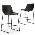 Set of 2 High Barstools with Back and Metal Leg Bar Chairs for Kitchen Island
