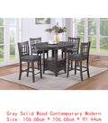 Contemporary 5pc Counter Height Dining Set, Round Table with Leaf & 4 Side Chairs