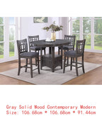 Contemporary 5pc Counter Height Dining Set, Round Table with Leaf & 4 Side Chairs