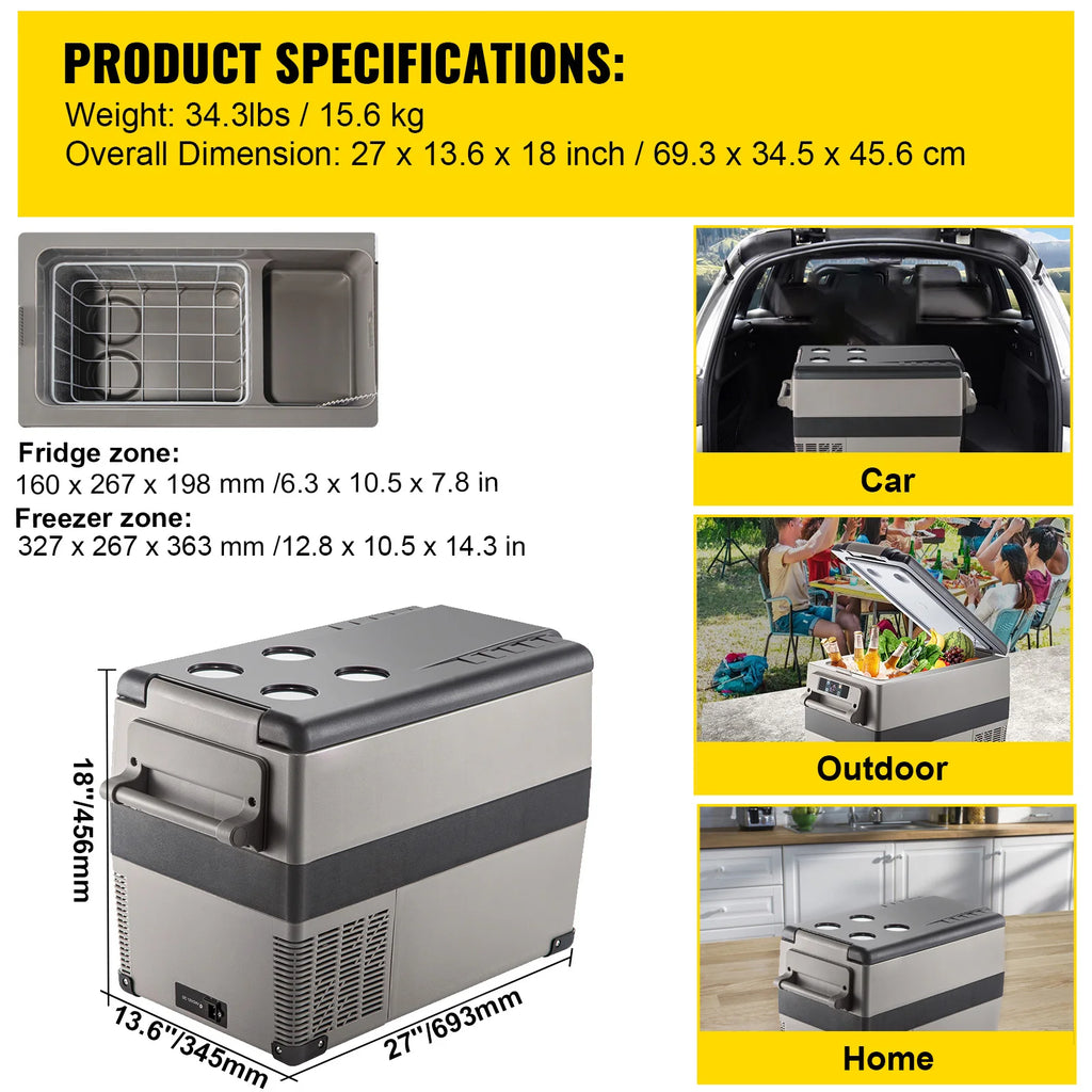 20L 22L 35L 45L 55L Car Refrigerator Mini Fridge Freezer Portable Compressor Cooler DC 110-240V Ice Box for Camping
