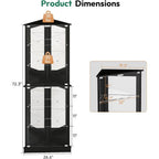 Modern 6-Tier Corner Display Cabinet with Glass Doors and LED Lighting