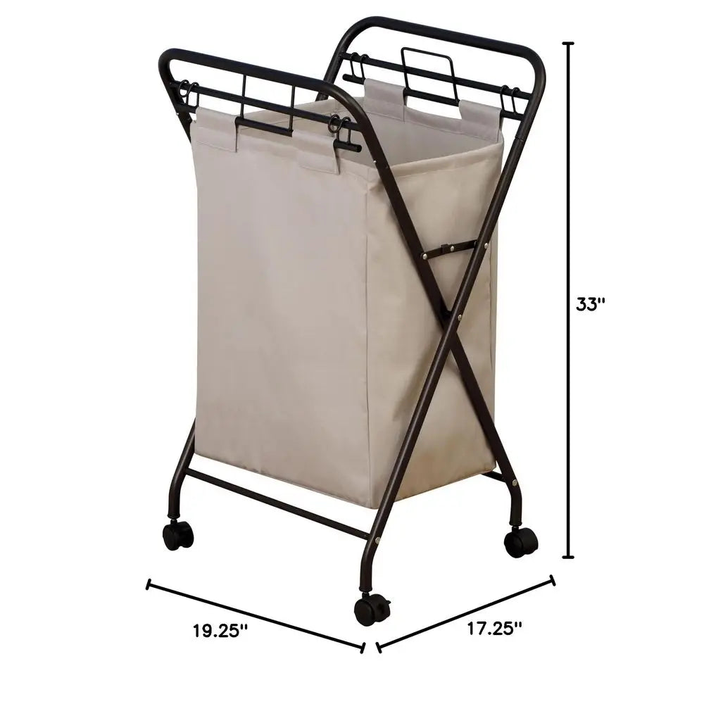 7172 Rolling Laundry Hamper with HeavyDuty Canvas Bag