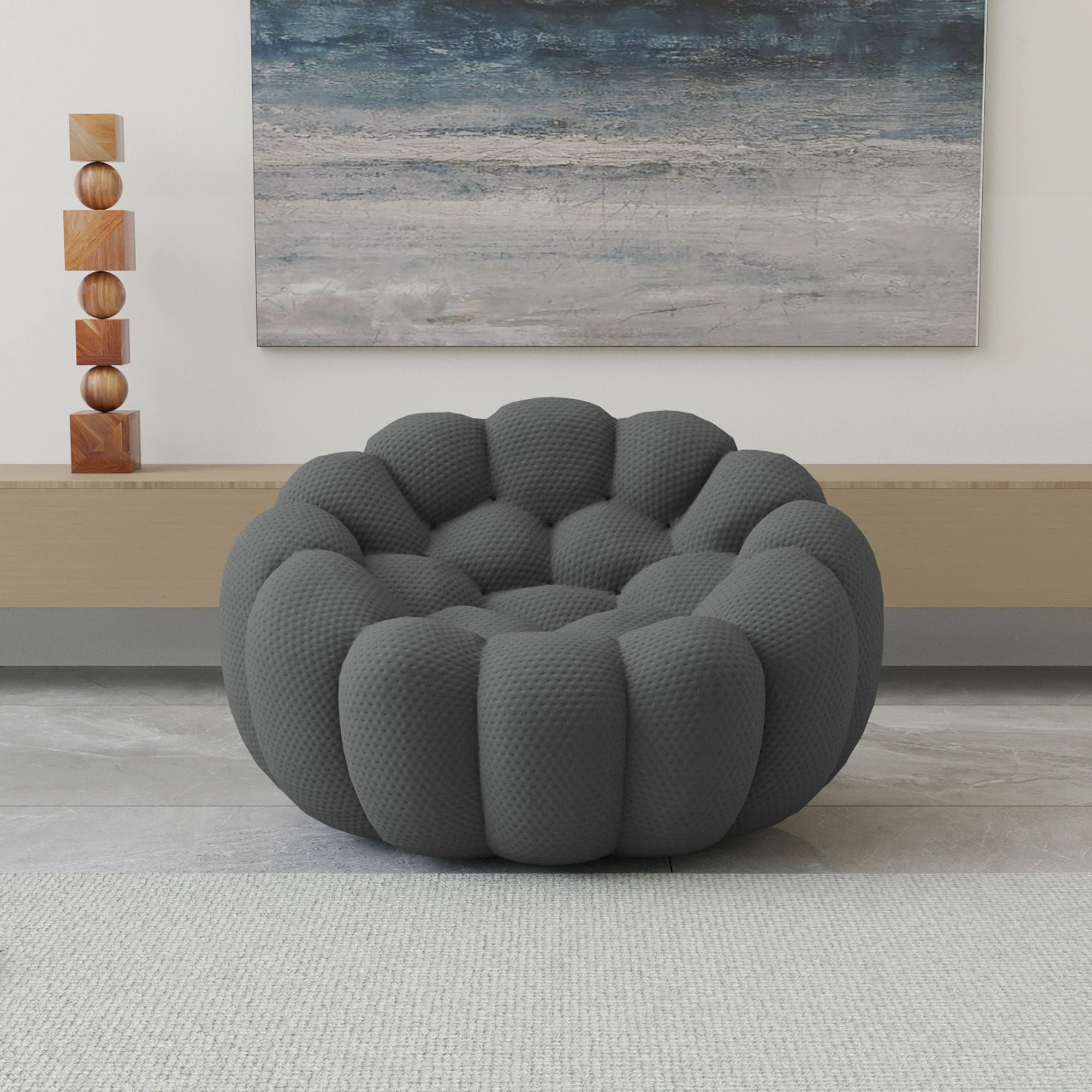 Sdorens 49'' Oversized Boneless Bubble Couch Chair Football-Shaped Design