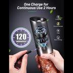 2pcs electric salt and pepper grinder set, USB rechargeable salt and pepper grinder set, electric salt and pepper grinder