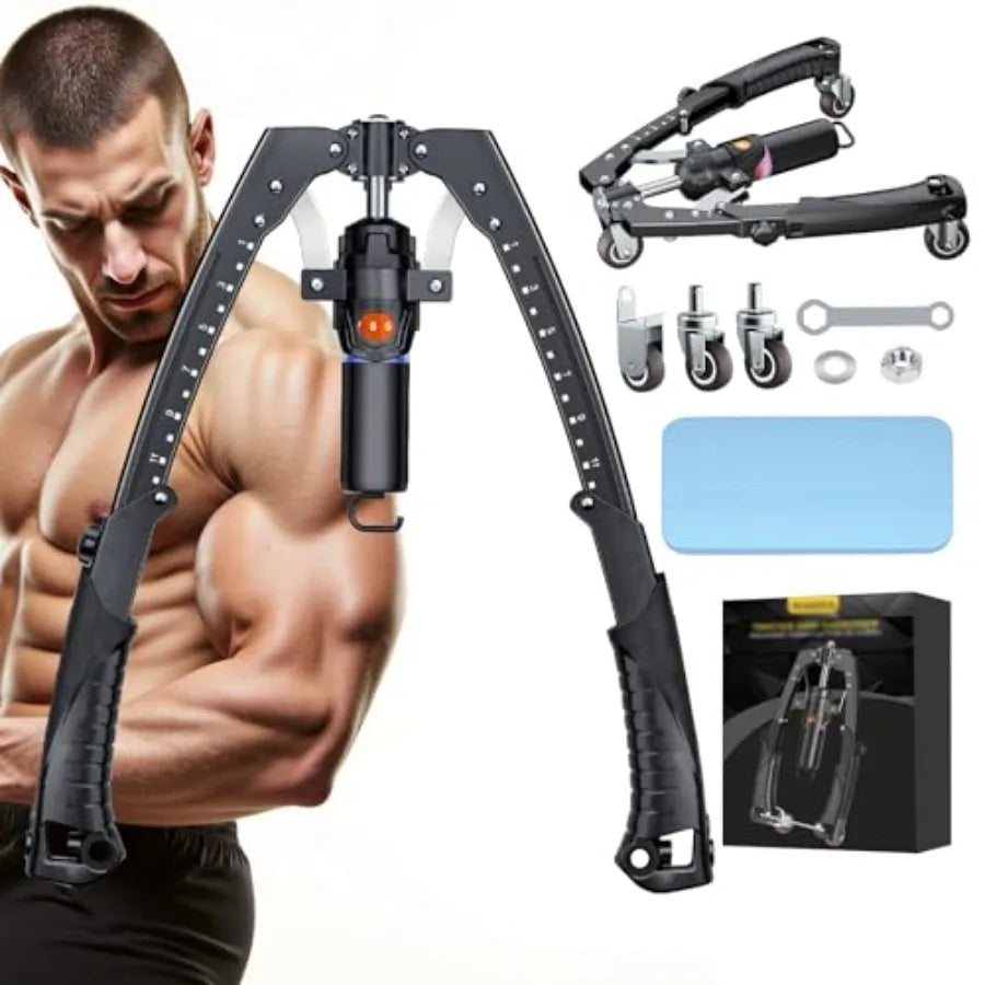 Twister Arm Trainer 3 in 1 Hydraulic Power Chest Workout Equipment with Ab Roller Wheels and Hooks